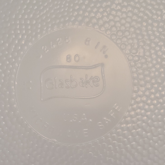 Vintage Glasbake CABIN IN THE WOODS Casserole Dish 8" Square J2428 Milk Glass - Picture 7 of 9